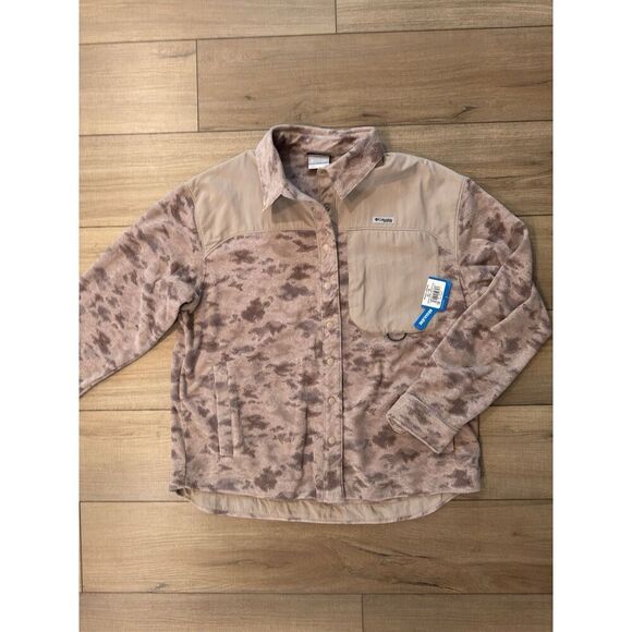 Columbia PFG Womens Pink Hoodie Athletic Jacket XL Extra Large Tidal Fleece NWT - Picture 3 of 4